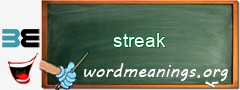 WordMeaning blackboard for streak